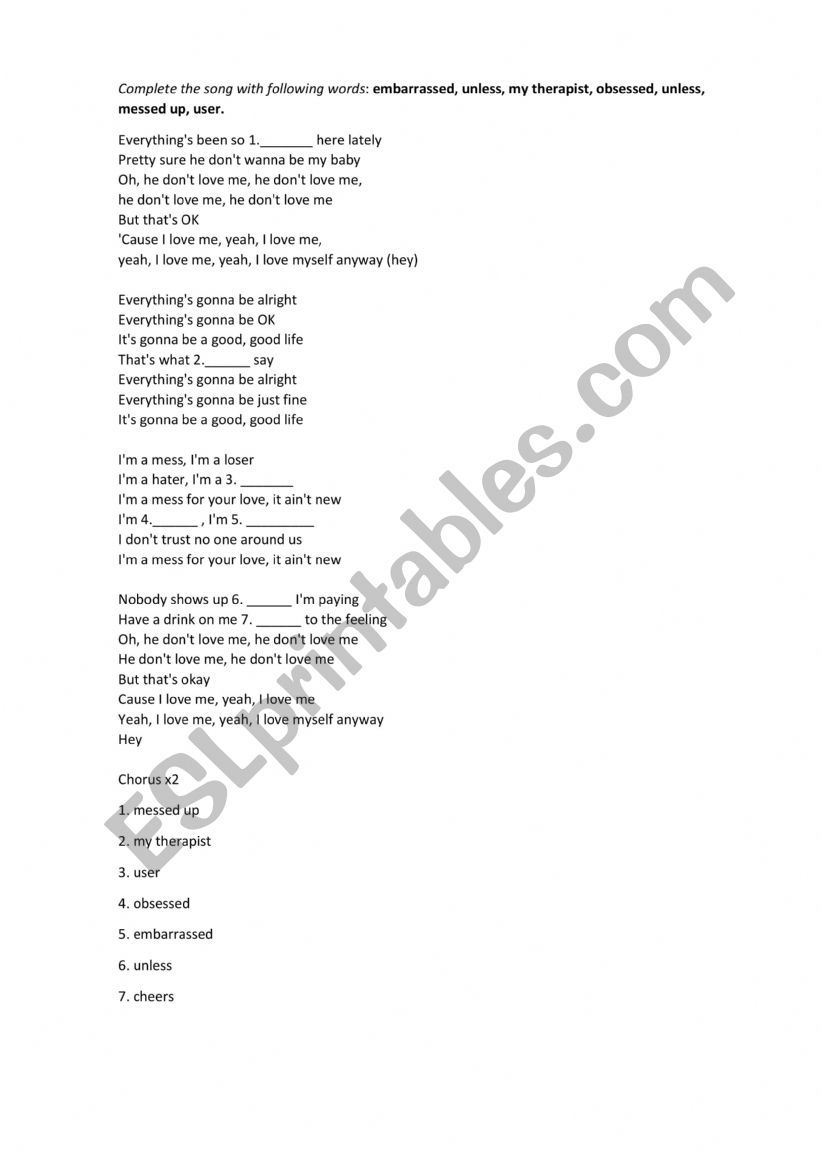 Song activity 